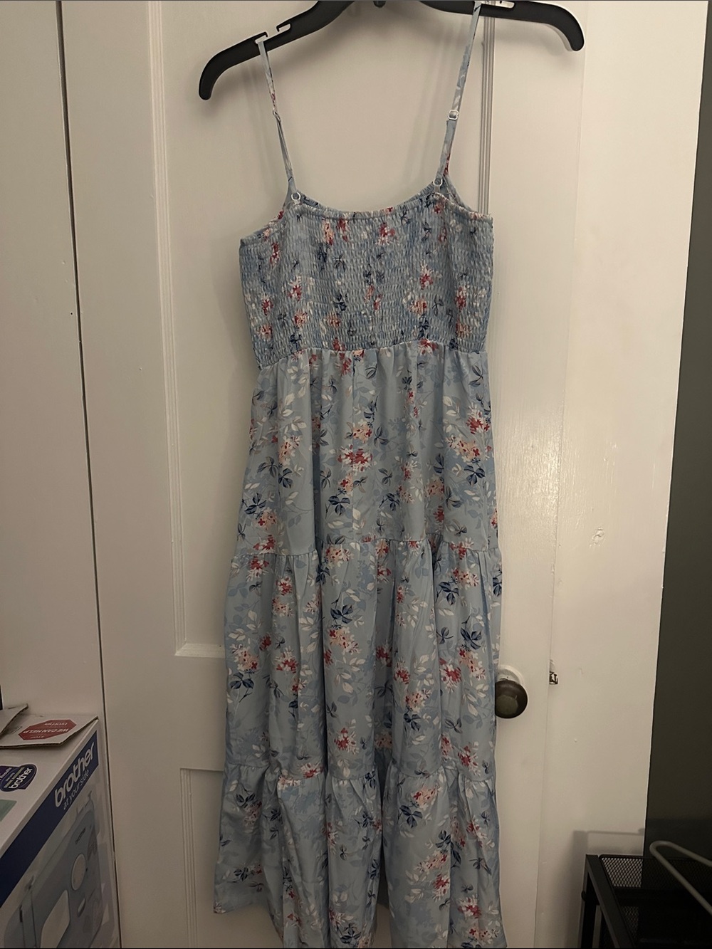 Amazon Light Blue Floral Maxi Dress